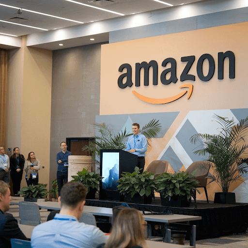 A man speaking in an Amazon session