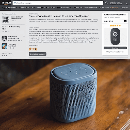 A product description page of a speaker