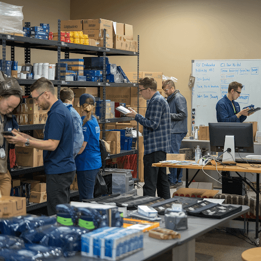 Amazon FBA inspection in progress