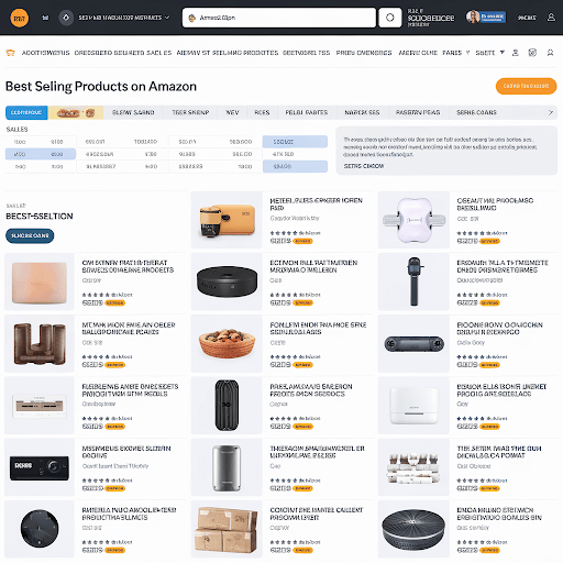 Showcasing amazon best selling products