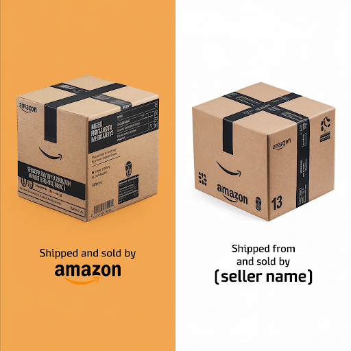 A comparison image of the Amazon 1P and 3P selling models
