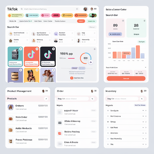 A step-by-step guide to the TikTok Shop Seller Center, with images of each step