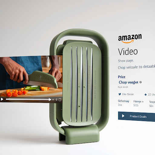 An Amazon product video service showing a product page